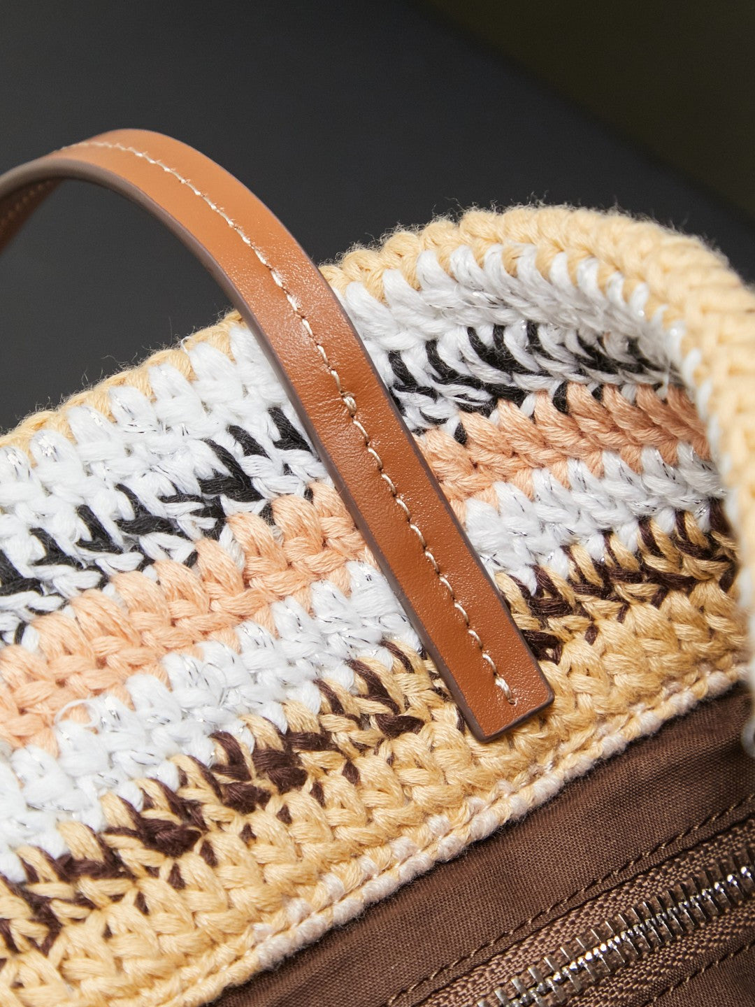 Miu Miu Woven Tote Bag – Beige Brown White