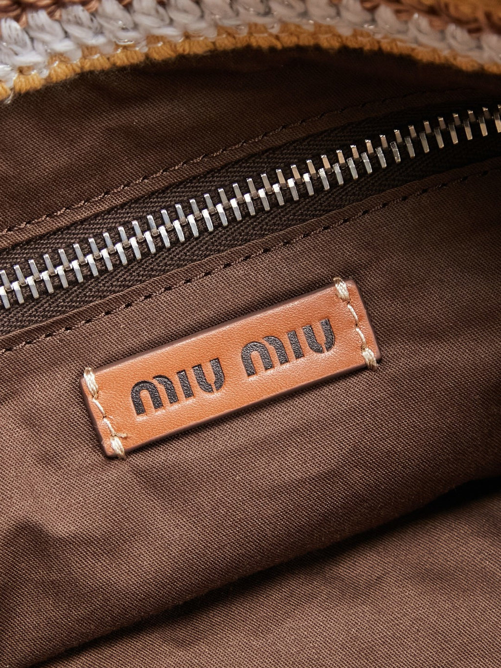 Miu Miu Woven Tote Bag – Beige & Brown