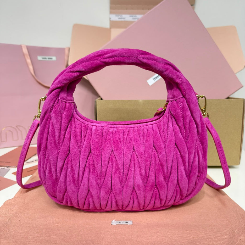 Miu Miu Wander Matelassé Hobo Bag – Fuchsia