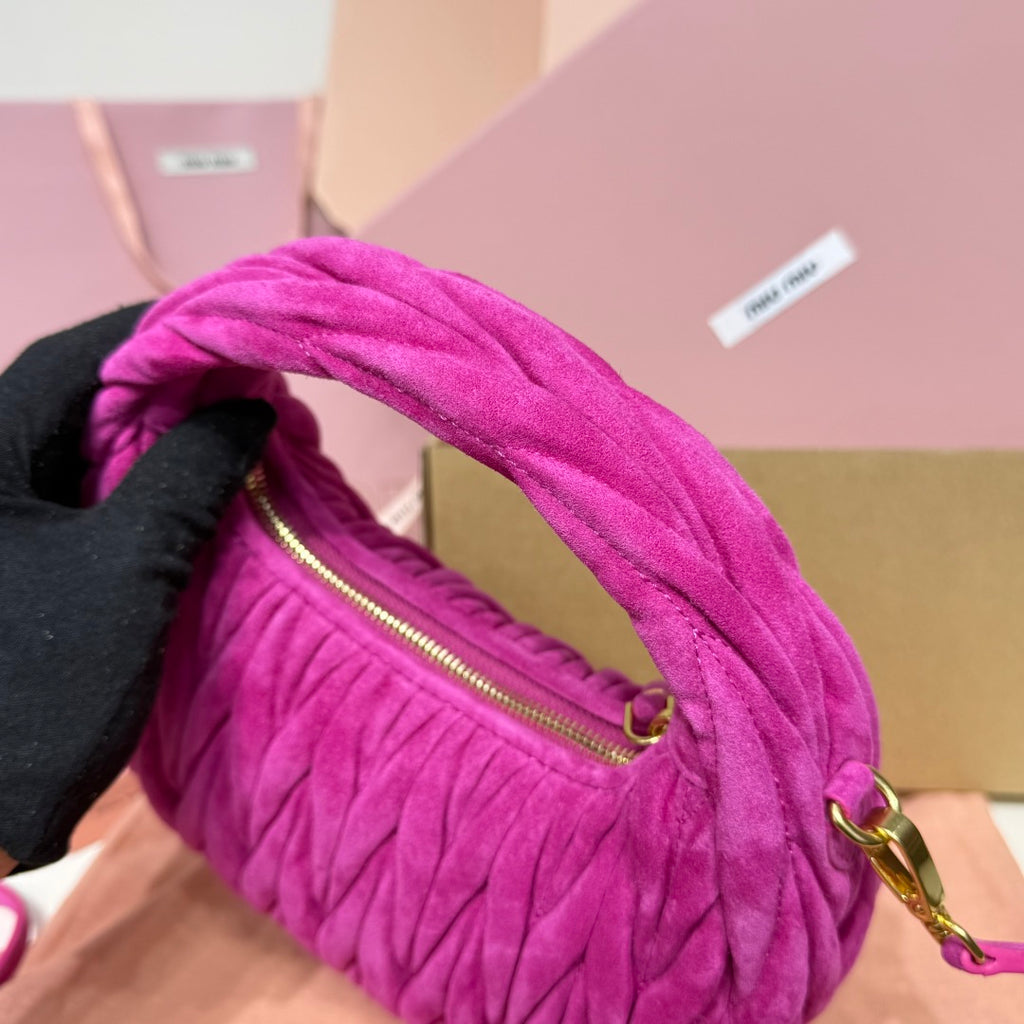 Miu Miu Wander Matelassé Hobo Bag – Fuchsia