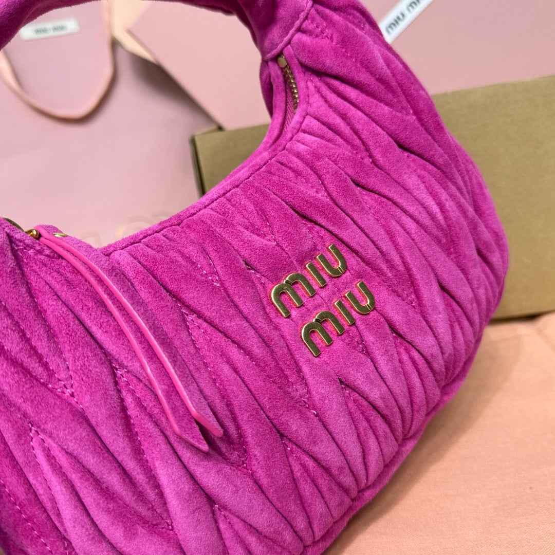 Miu Miu Wander Matelassé Hobo Bag – Fuchsia