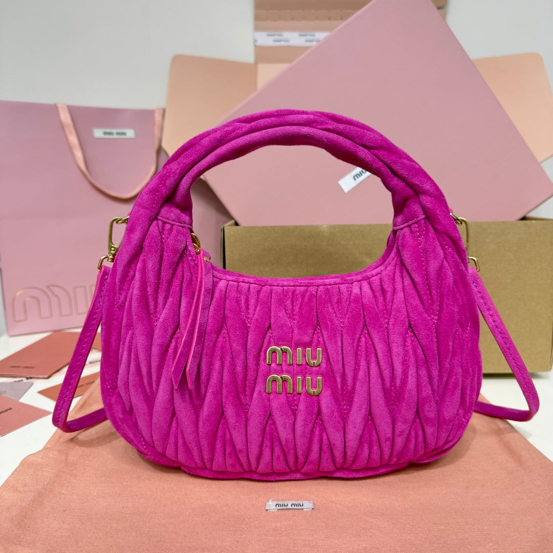 Miu Miu Wander Matelassé Hobo Bag – Fuchsia