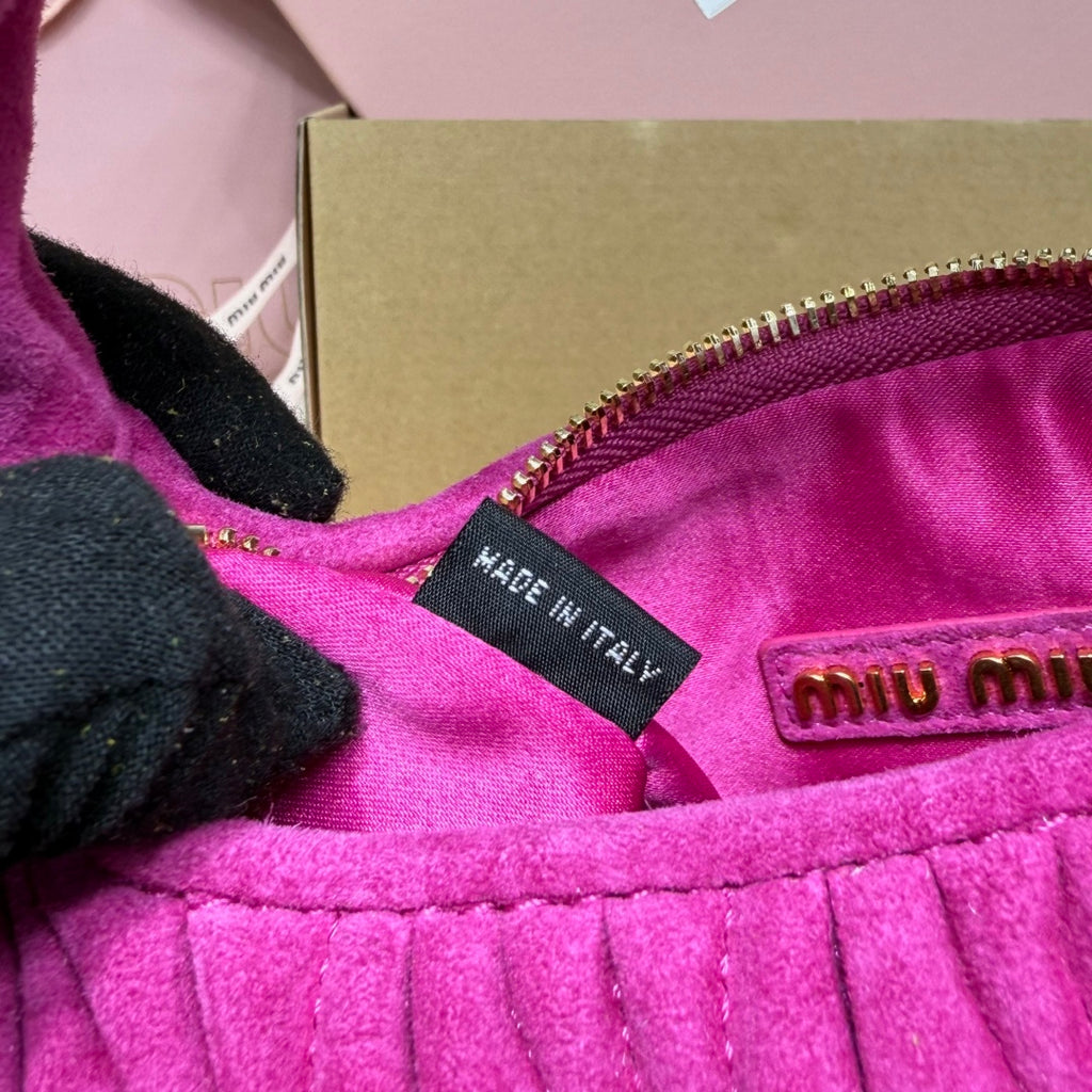 Miu Miu Wander Matelassé Hobo Bag – Fuchsia