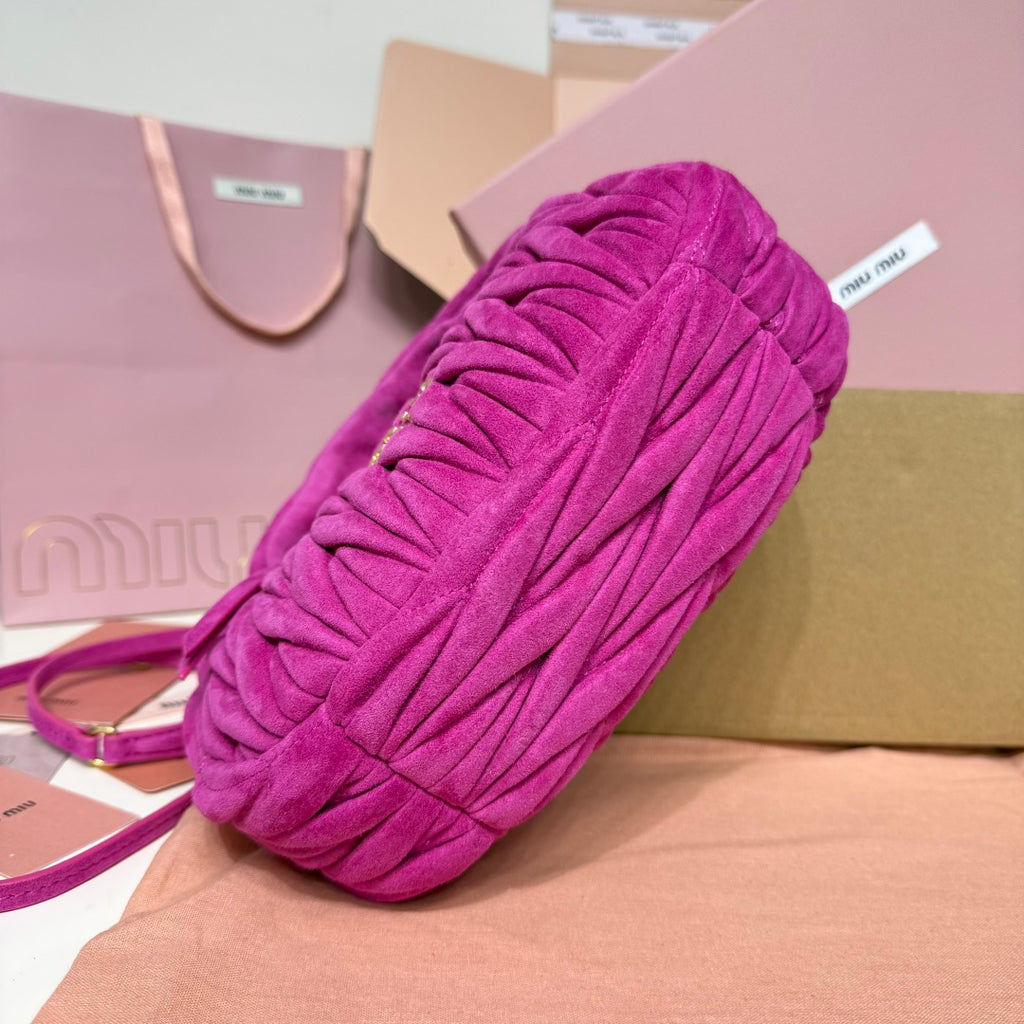 Miu Miu Wander Matelassé Hobo Bag – Fuchsia