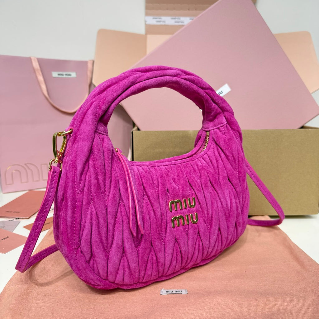 Miu Miu Wander Matelassé Hobo Bag – Fuchsia