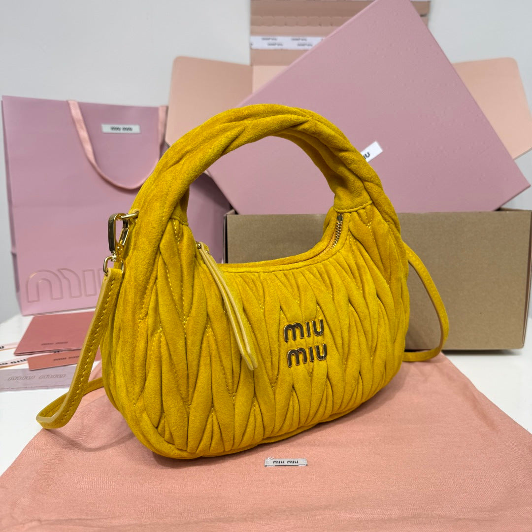 Miu Miu Wander Matelassé Hobo Bag – Yellow