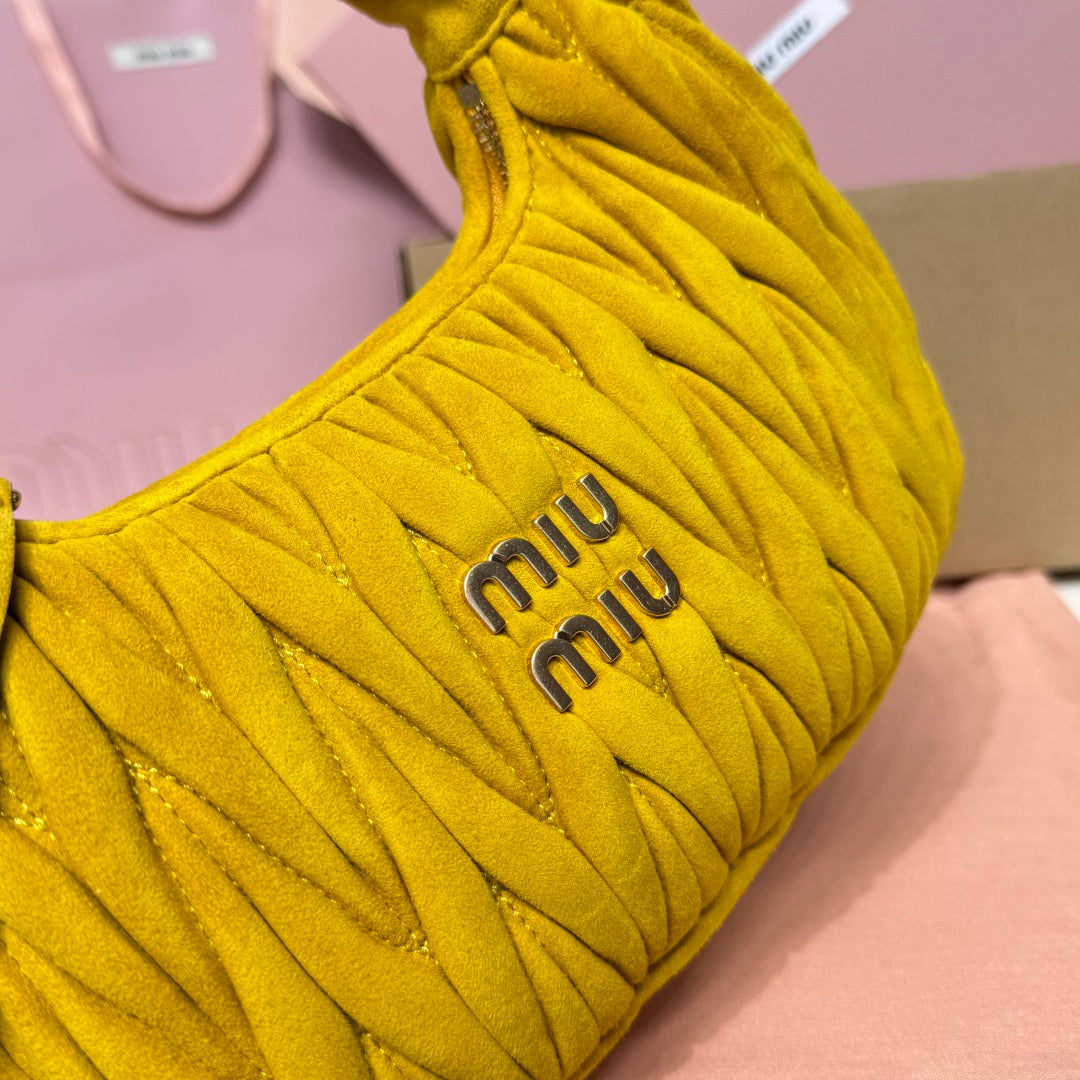 Miu Miu Wander Matelassé Hobo Bag – Yellow