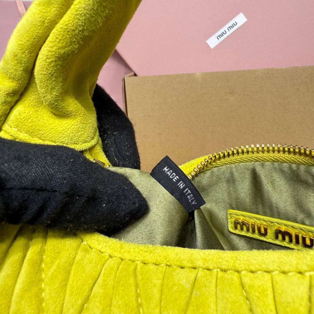 Miu Miu Wander Matelassé Hobo Bag – Lime Green