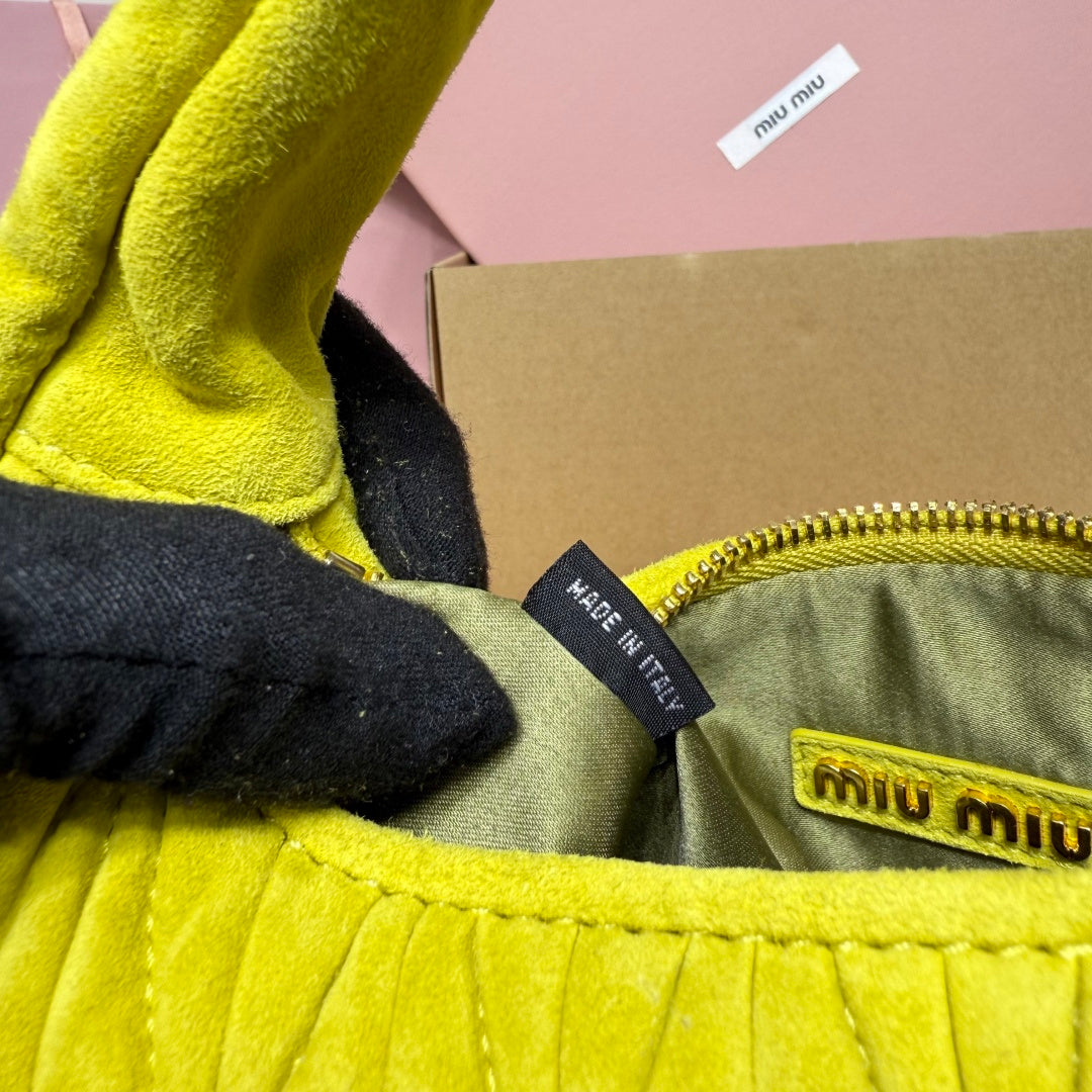 Miu Miu Wander Matelassé Hobo Bag – Lime Green