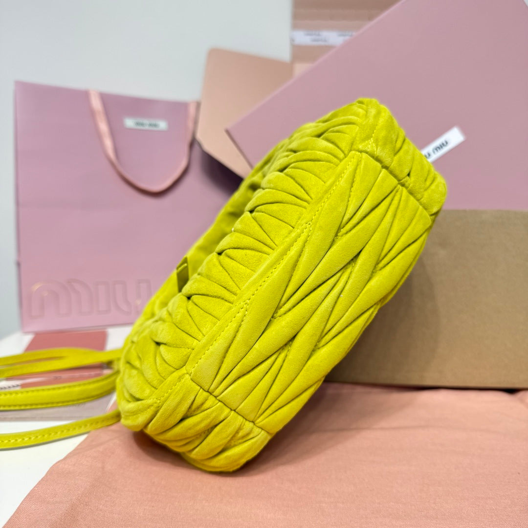 Miu Miu Wander Matelassé Hobo Bag – Lime Green