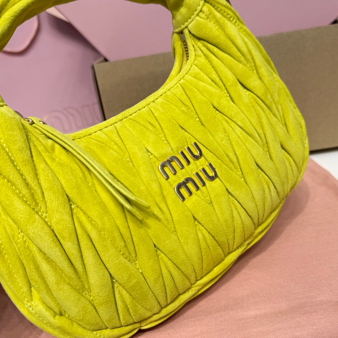 Miu Miu Wander Matelassé Hobo Bag – Lime Green