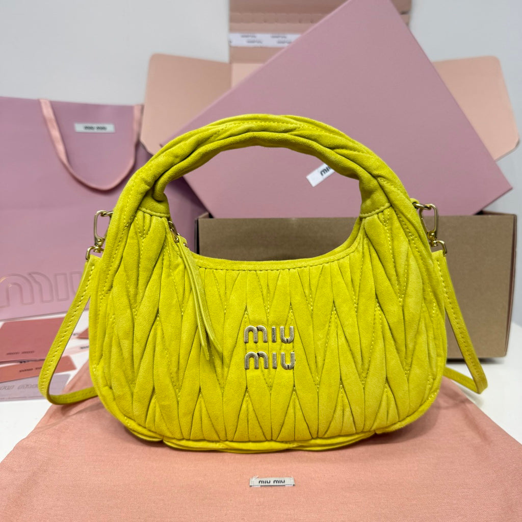 Miu Miu Wander Matelassé Hobo Bag – Lime Green