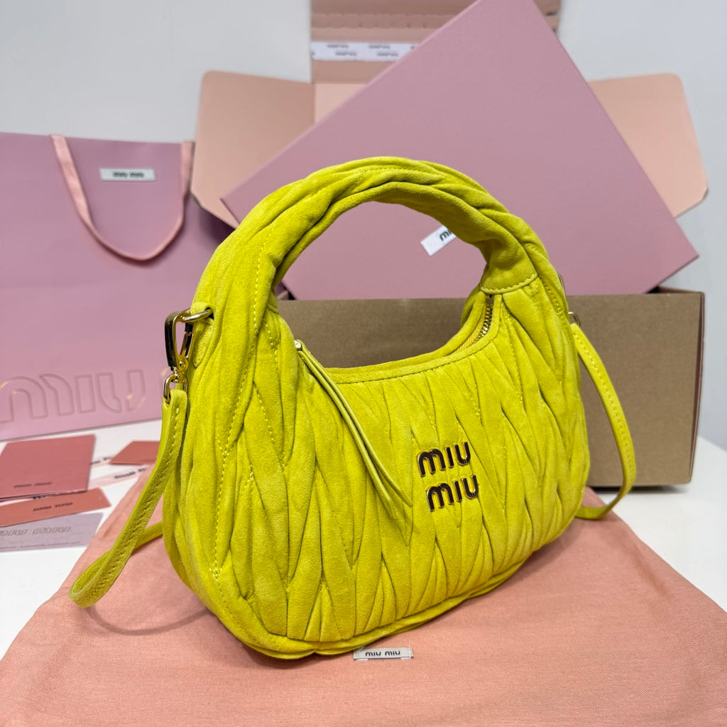 Miu Miu Wander Matelassé Hobo Bag – Lime Green