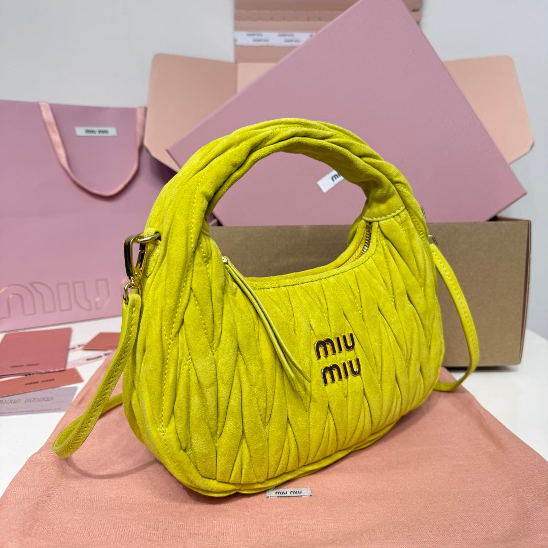 Miu Miu Wander Matelassé Hobo Bag – Lime Green