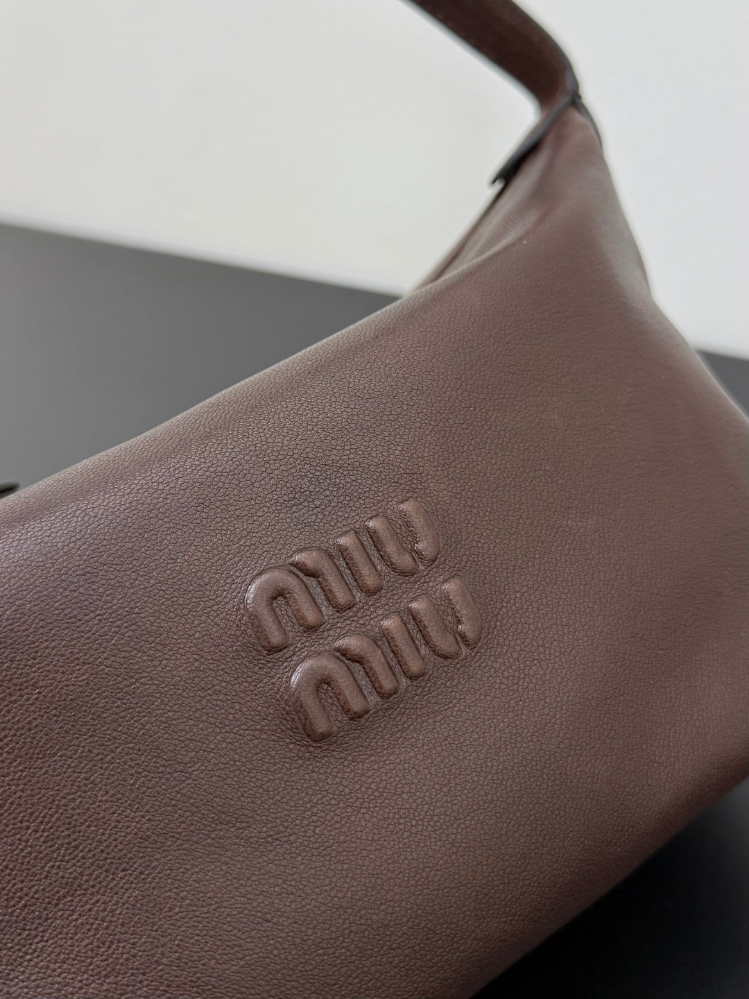 Miu Miu Leather Hobo Bag – Dark Brown