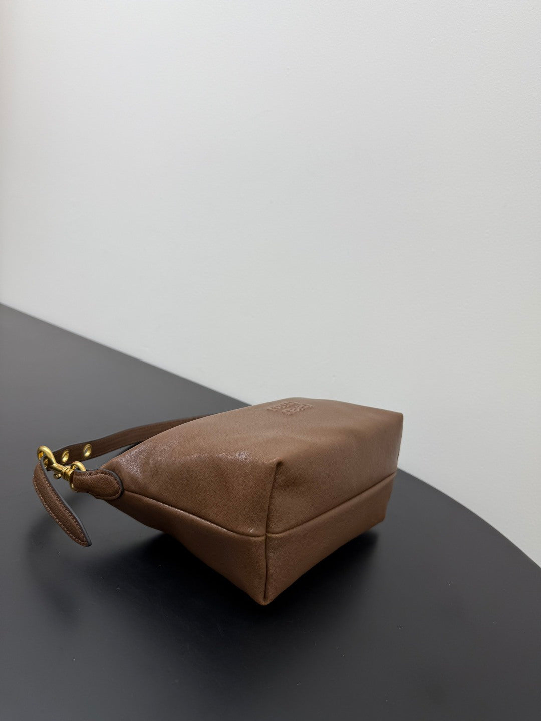 Miu Miu Leather Hobo Bag – Taupe Brown