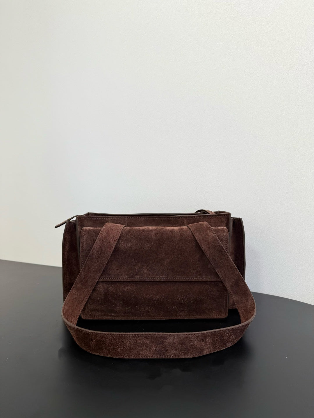 Miu Miu Suede Flap Tote Bag – Dark Brown