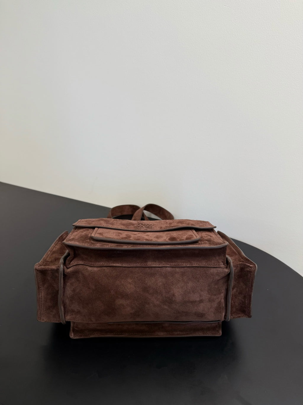 Miu Miu Suede Flap Tote Bag – Dark Brown