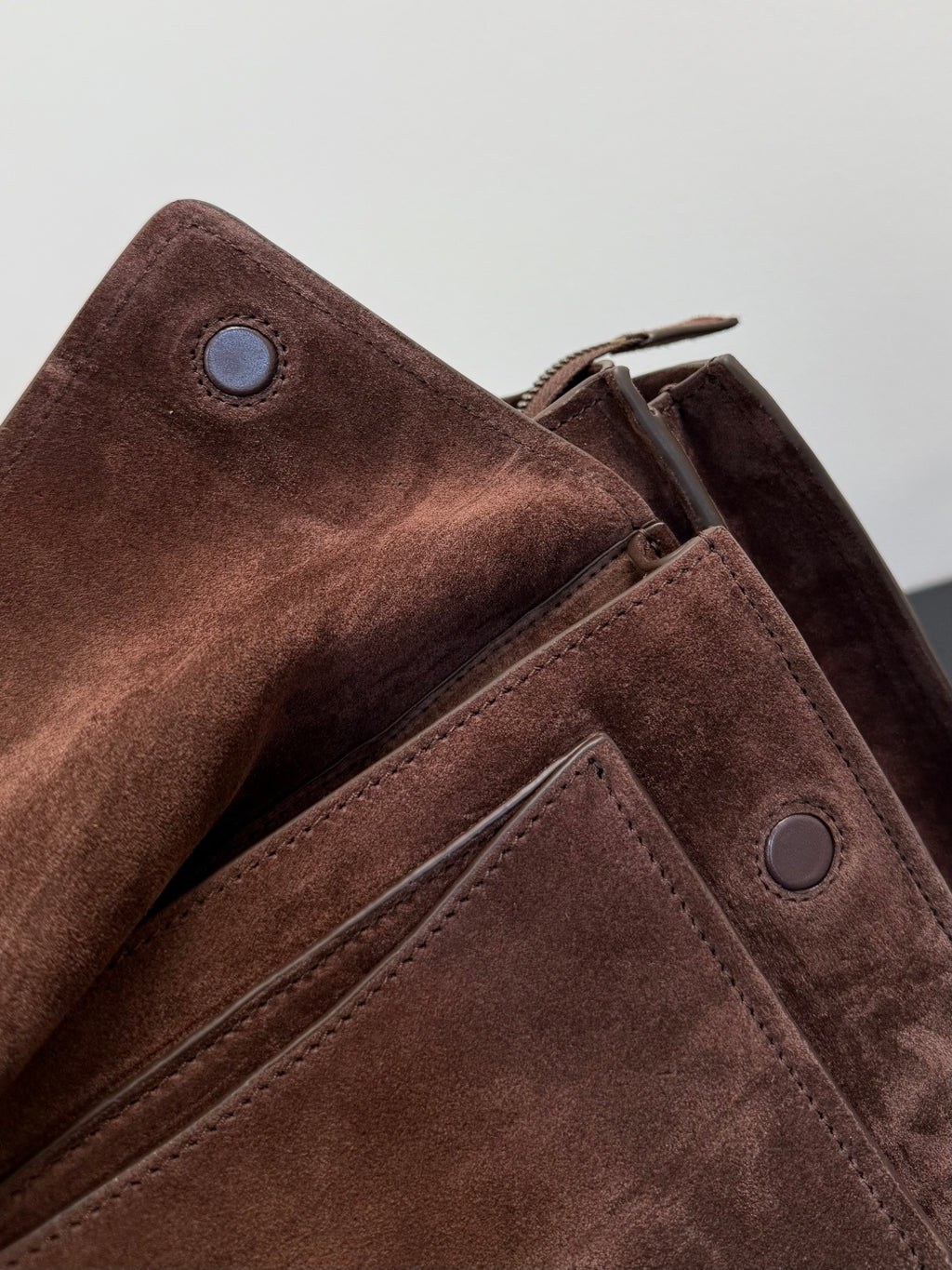 Miu Miu Suede Flap Tote Bag – Dark Brown