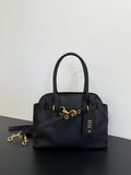 Miu Miu Aventure Belted Leather Tote Bag – Black