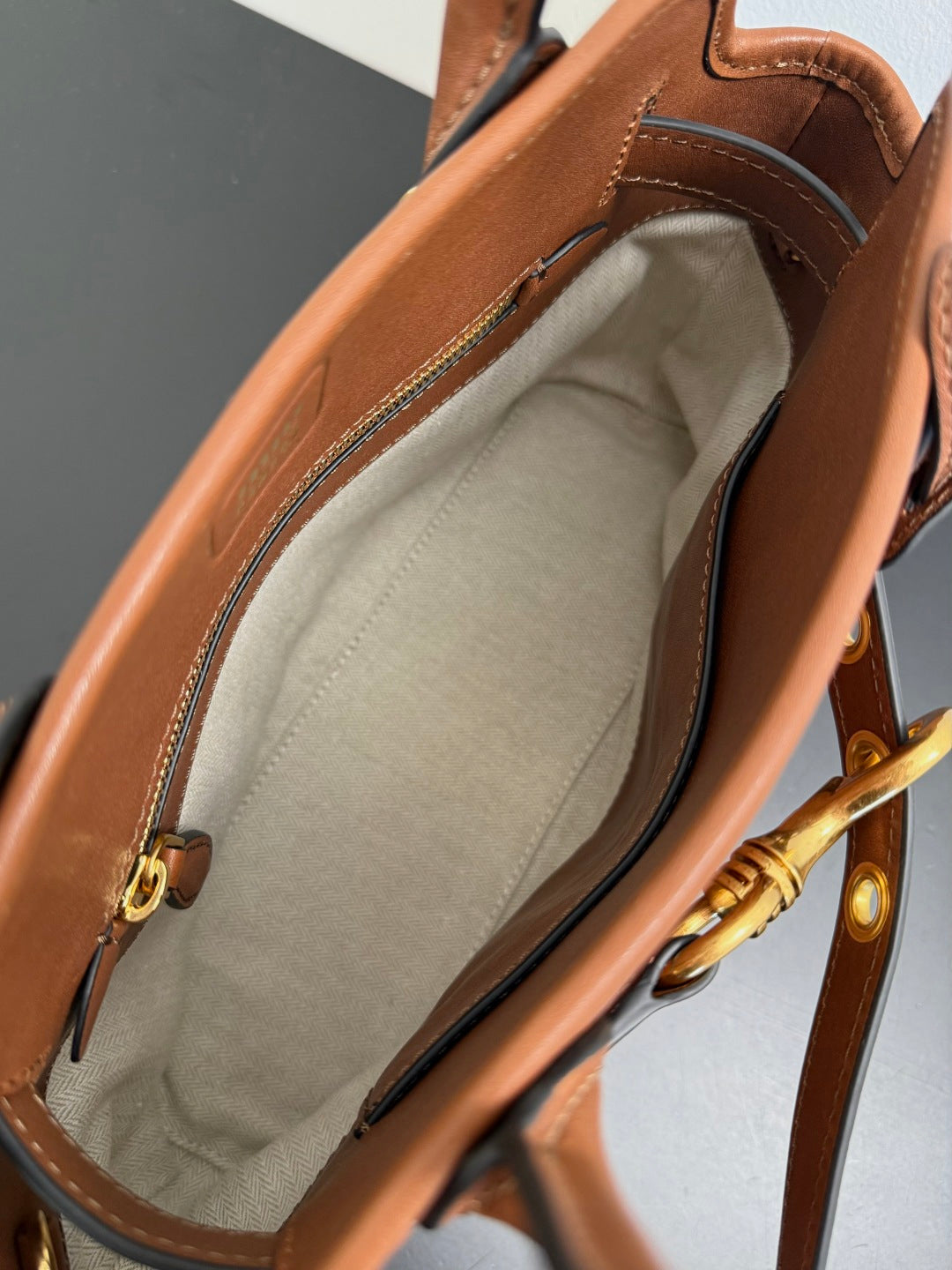 Miu Miu Aventure Belted Leather Tote Bag – Cognac