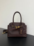 Miu Miu Aventure Belted Leather Tote Bag – Dark Brown