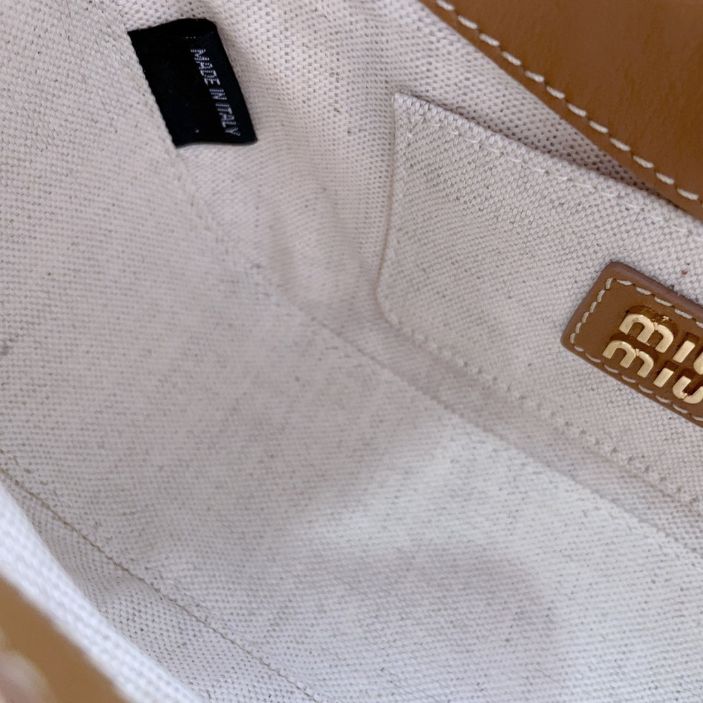 Miu Miu Woven Raffia Hobo Bag – Natural