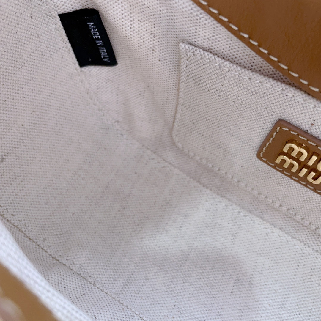 Miu Miu Woven Raffia Hobo Bag – Natural