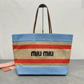 Miu Miu Striped Crochet Tote Bag – Blue & Orange