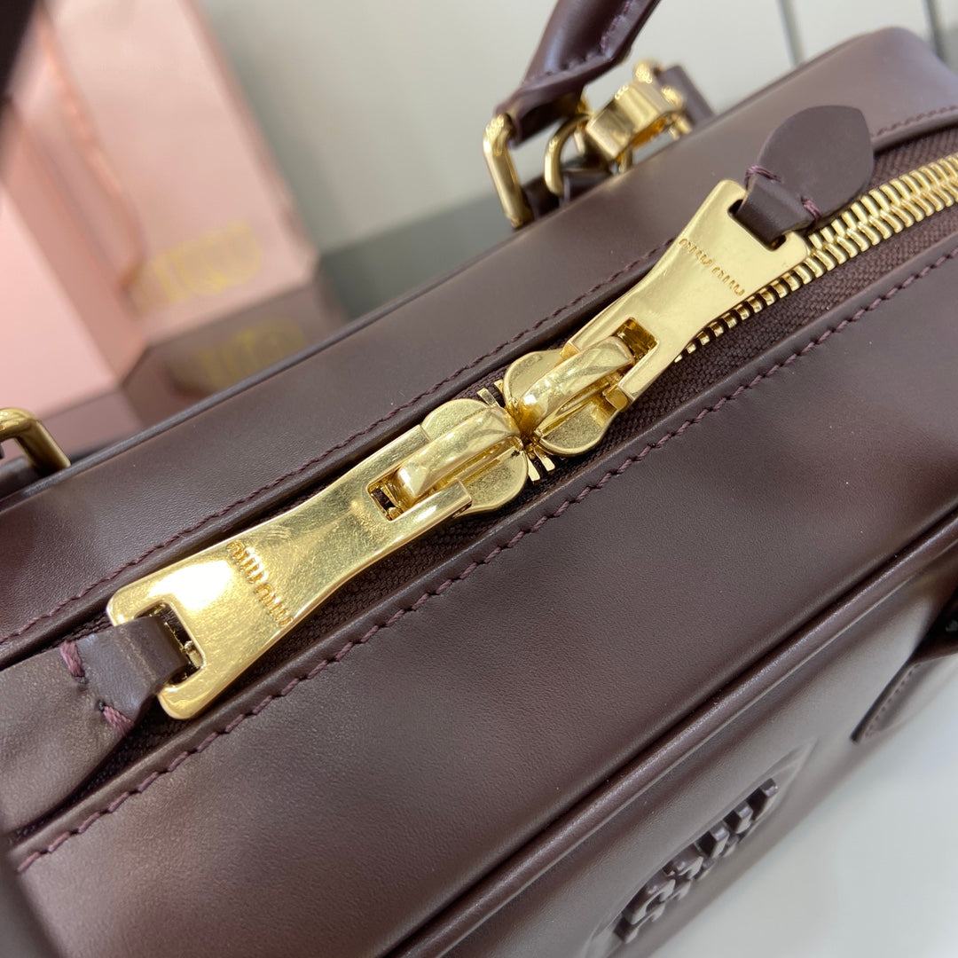 Miu Miu Beau Leather Bag – Burgundy