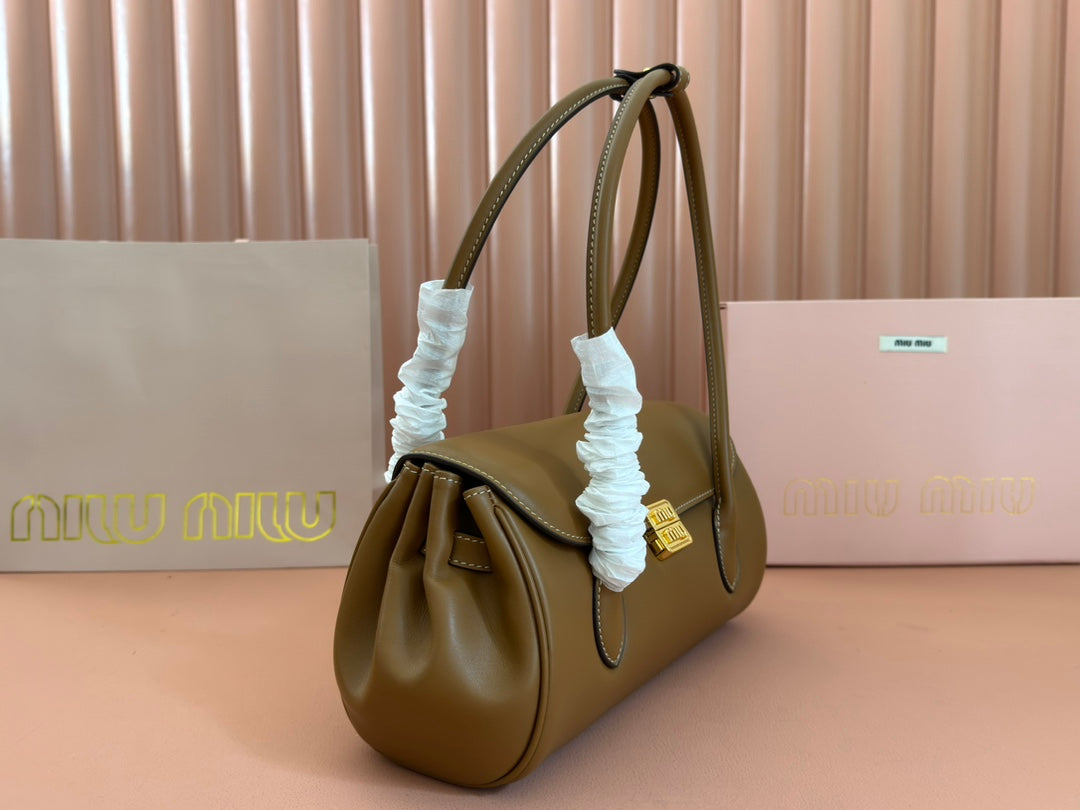 Miu Miu Arcadie Leather Bag – Olive Brown