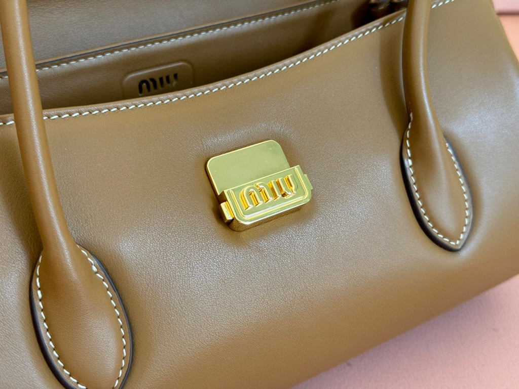 Miu Miu Arcadie Leather Bag – Olive Brown