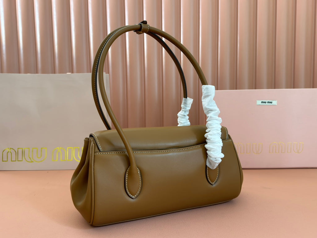 Miu Miu Arcadie Leather Bag – Olive Brown