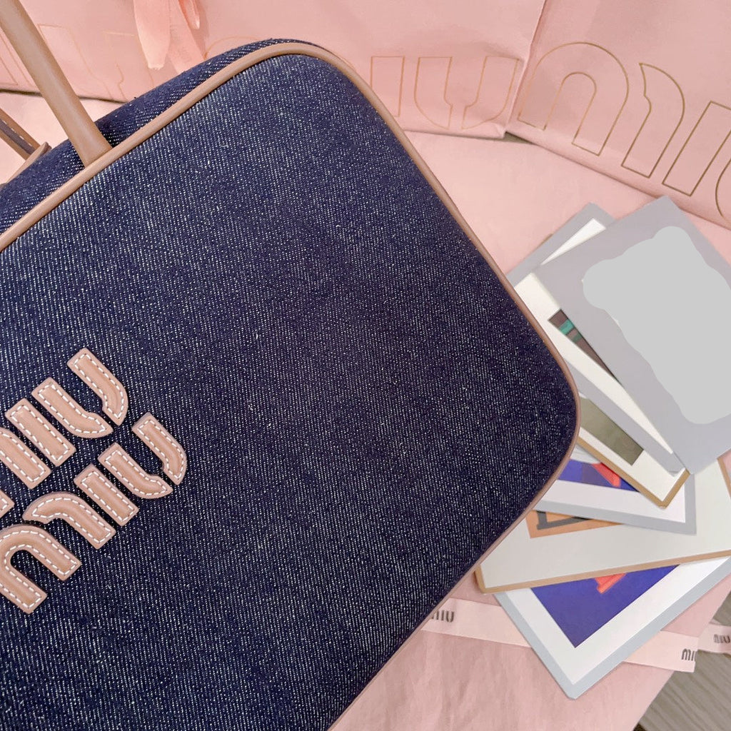 Miu Miu Beau Denim Top Handle Bag – Navy
