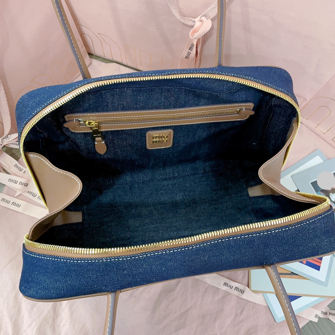 Miu Miu Beau Denim Top Handle Bag – Navy