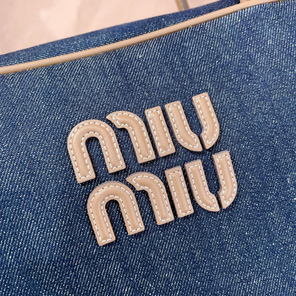 Miu Miu Beau Denim Top Handle Bag – Navy