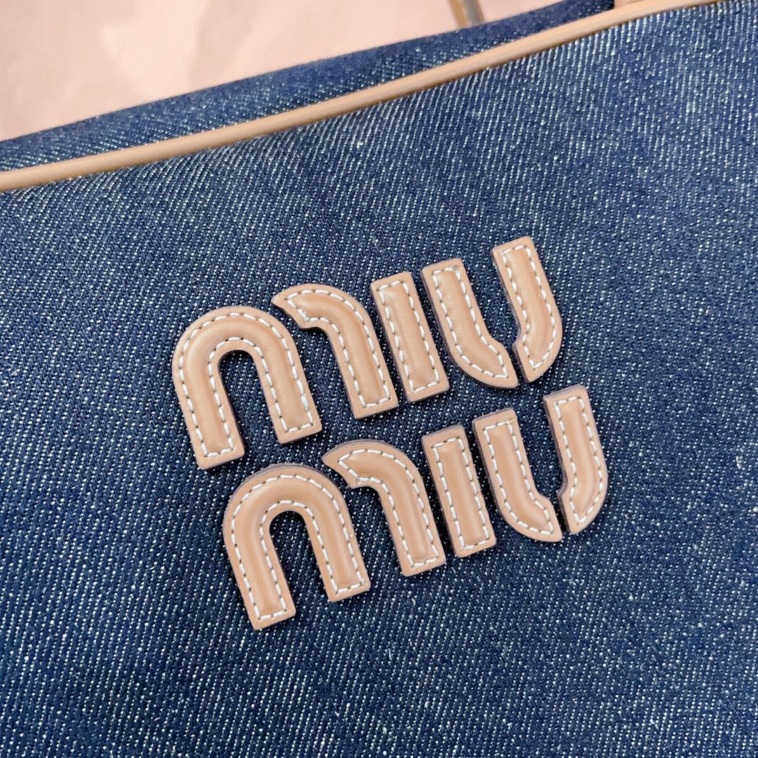 Miu Miu Beau Denim Top Handle Bag – Navy
