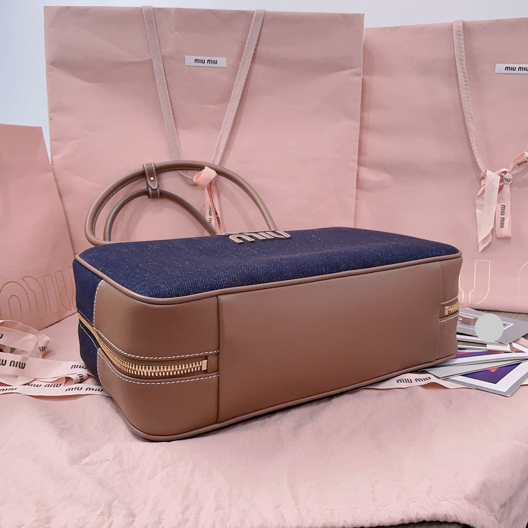 Miu Miu Beau Denim Top Handle Bag – Navy