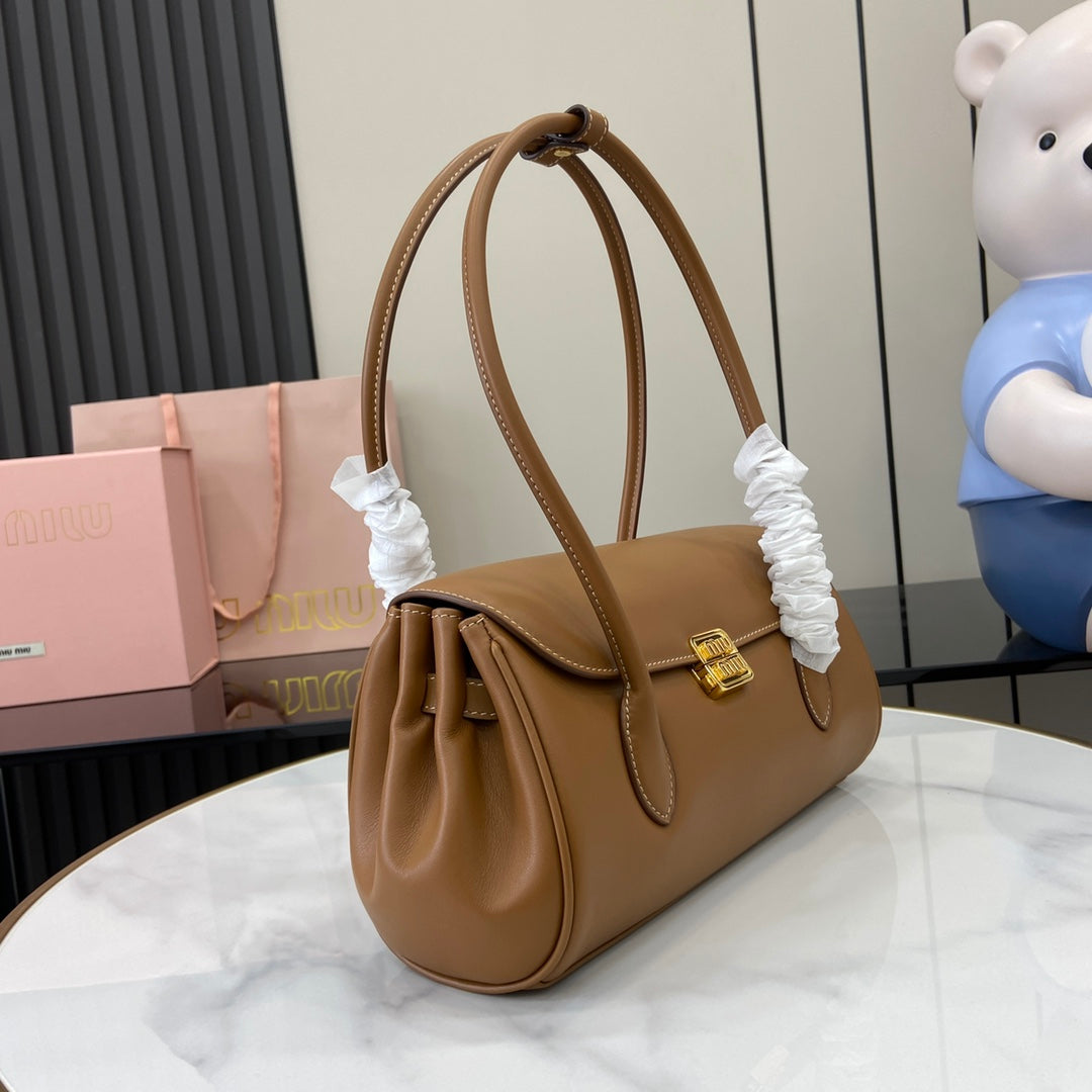 Miu Miu Arcadie Soft Leather Bag – Cognac
