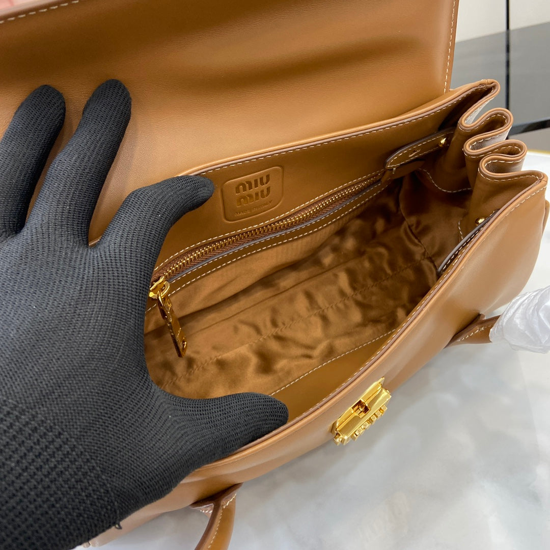 Miu Miu Arcadie Soft Leather Bag – Cognac