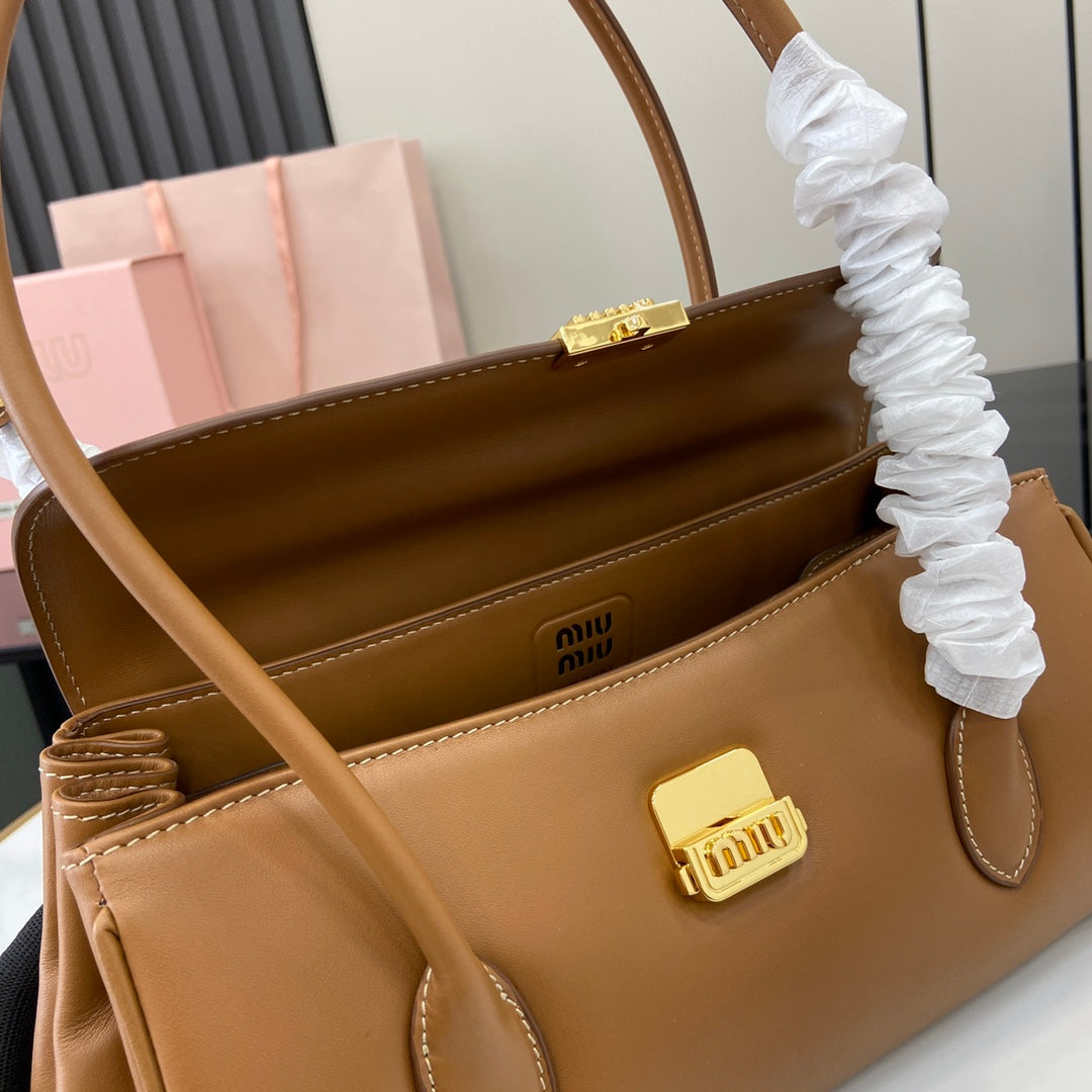 Miu Miu Arcadie Soft Leather Bag – Cognac