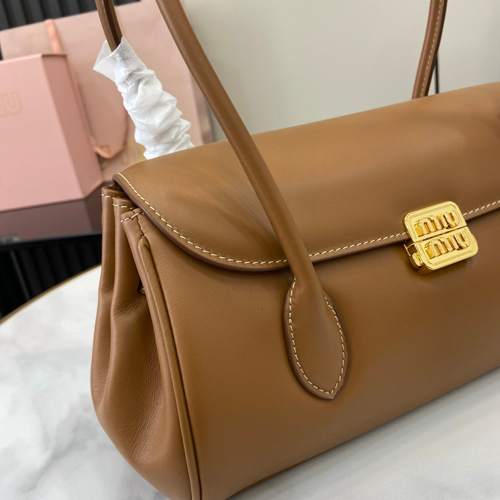 Miu Miu Arcadie Soft Leather Bag – Cognac