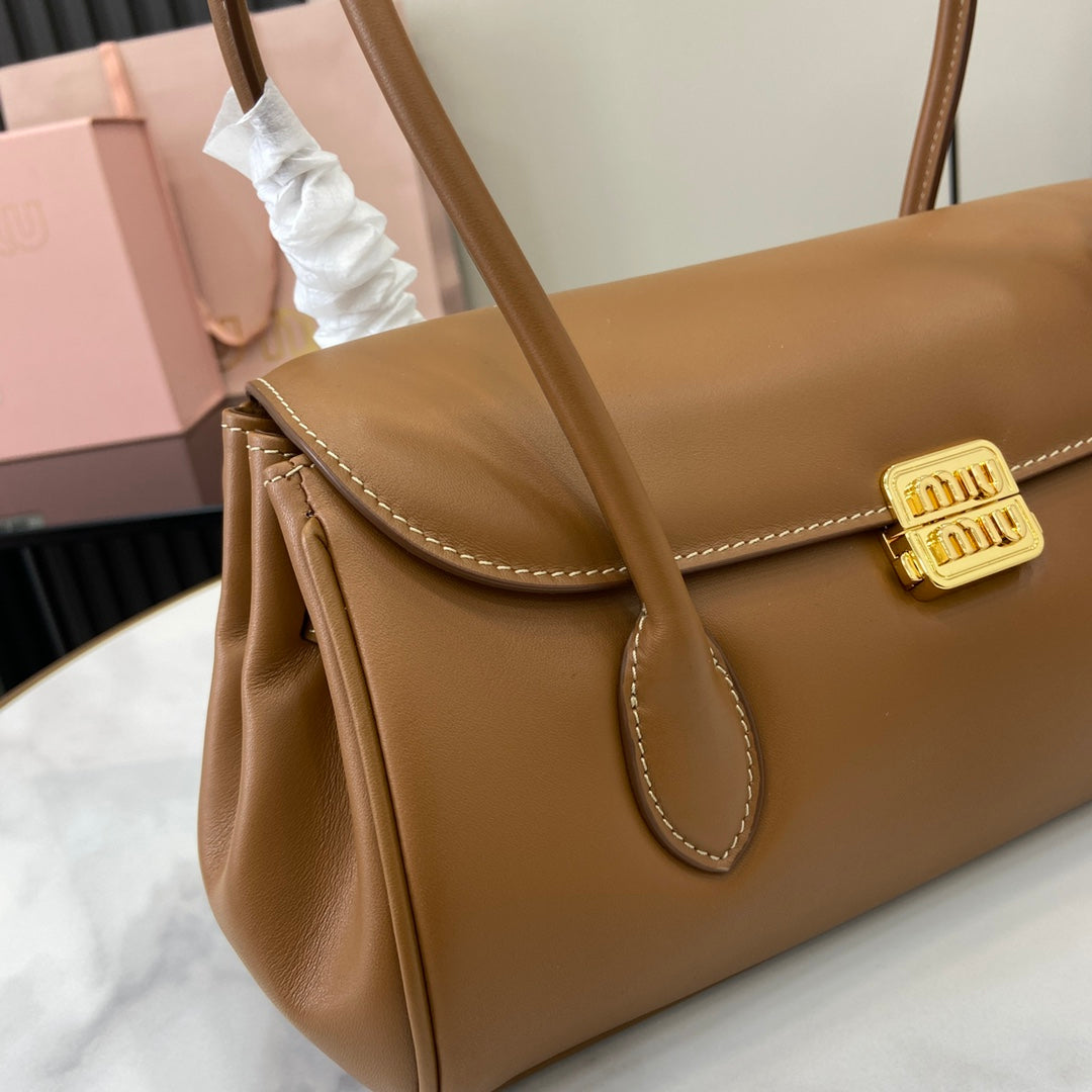 Miu Miu Arcadie Soft Leather Bag – Cognac