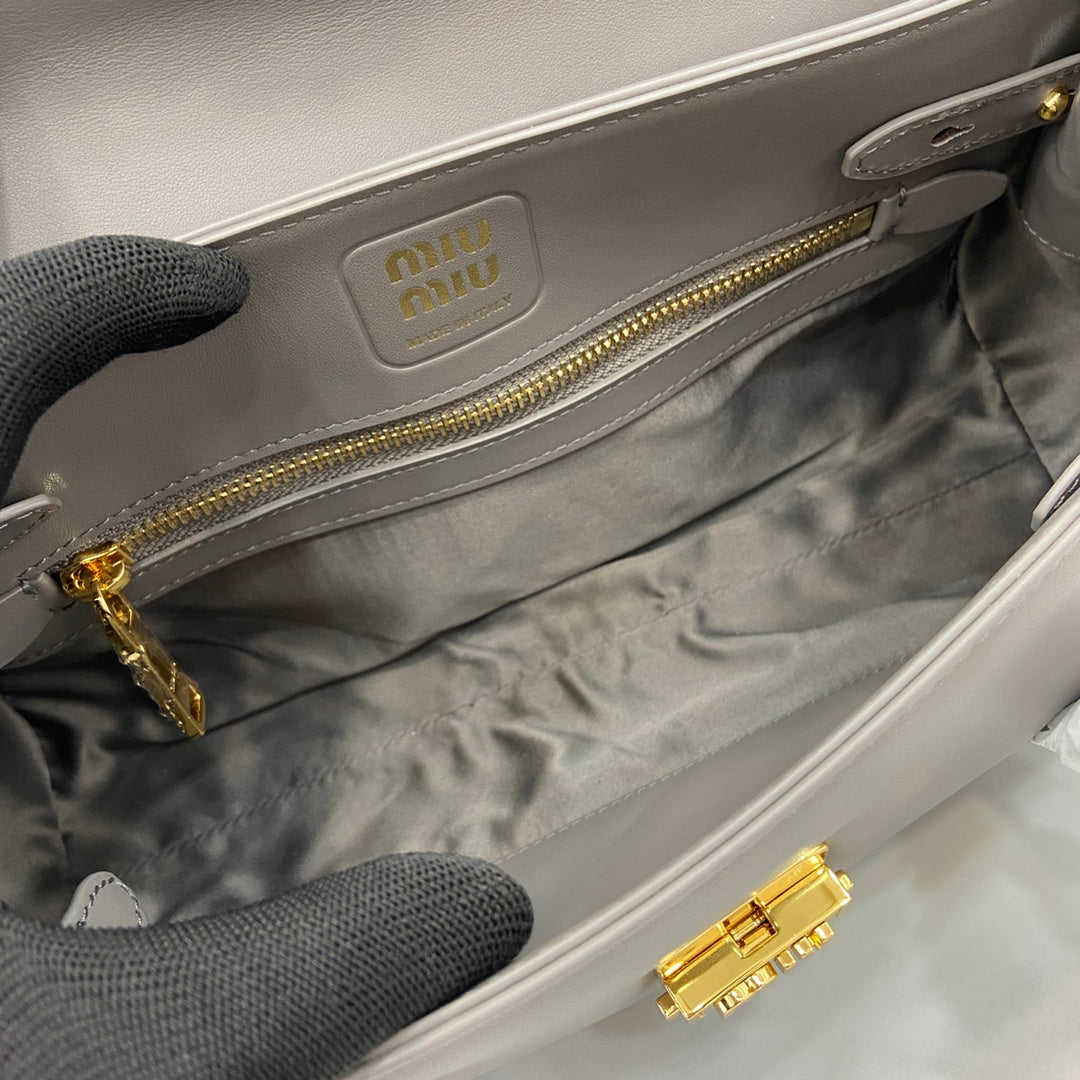 Miu Miu Arcadie Soft Leather Bag – Grey