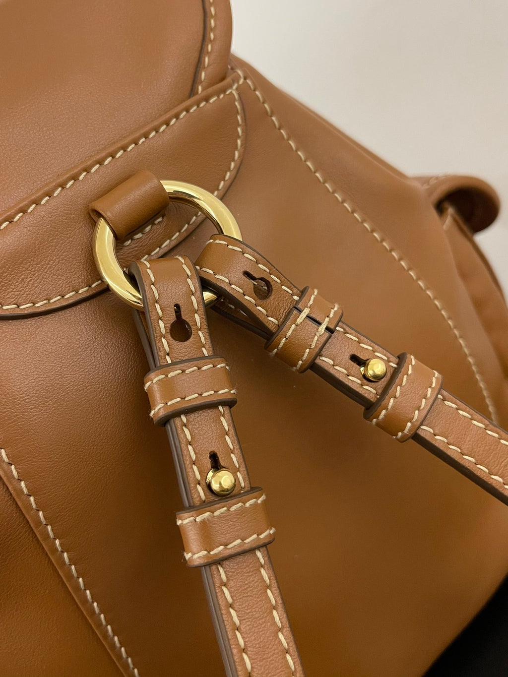Miu Miu Leather Mini Backpack – Cognac