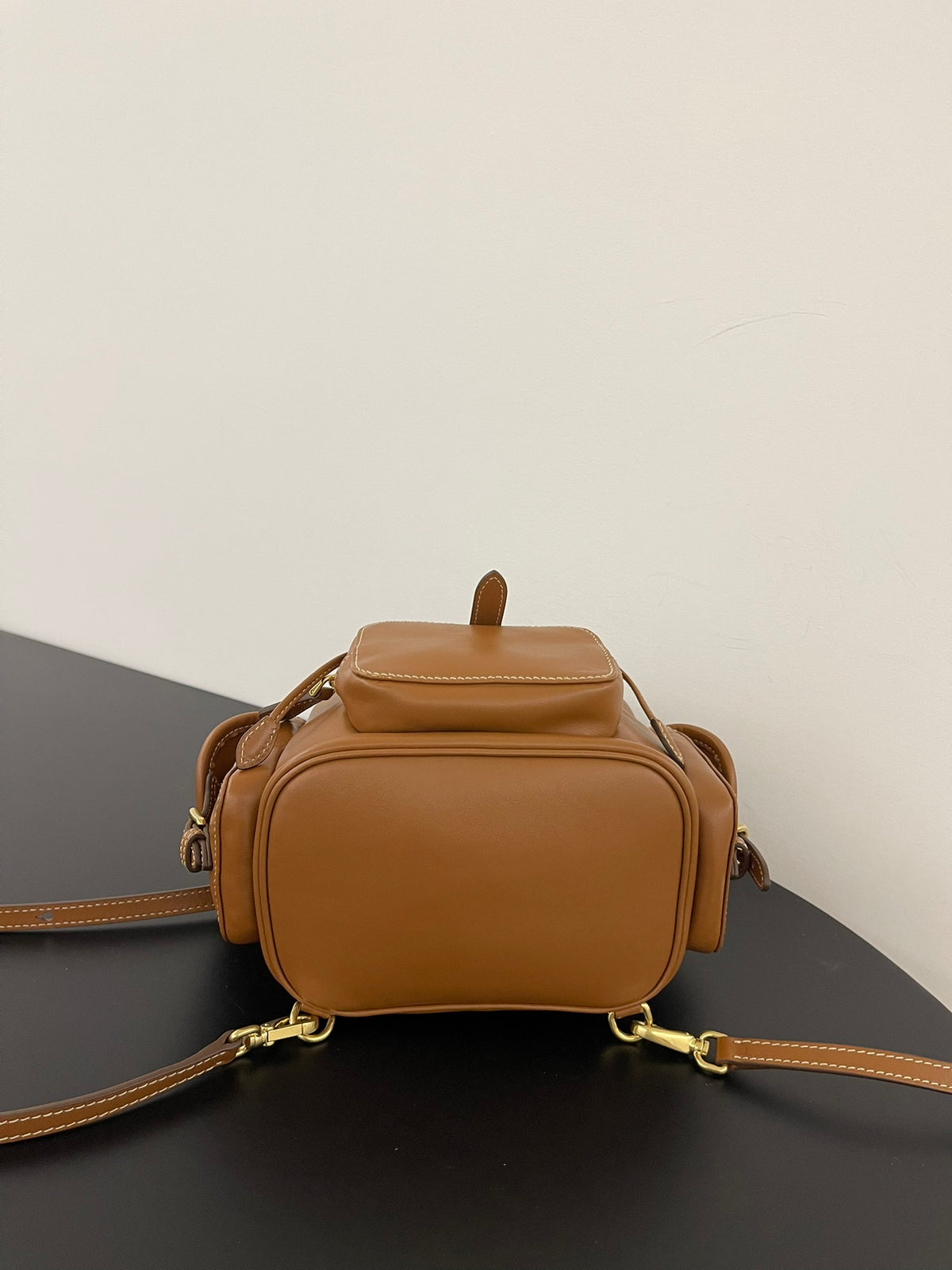 Miu Miu Leather Mini Backpack – Cognac