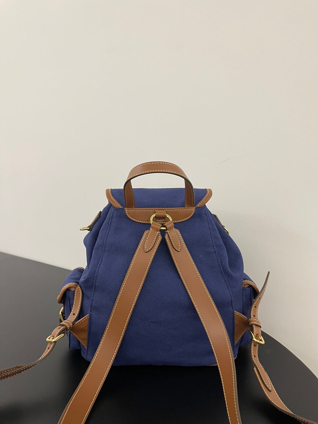 Miu Miu Canvas Backpack – Navy Blue