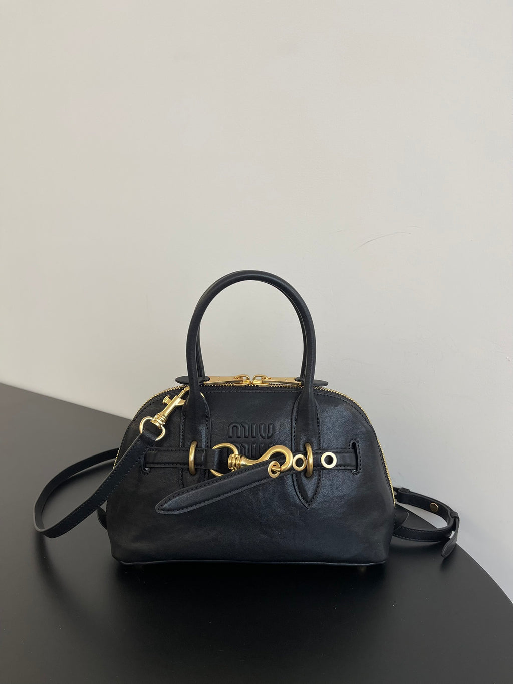Miu Miu Aventure Mini Leather Bag – Black