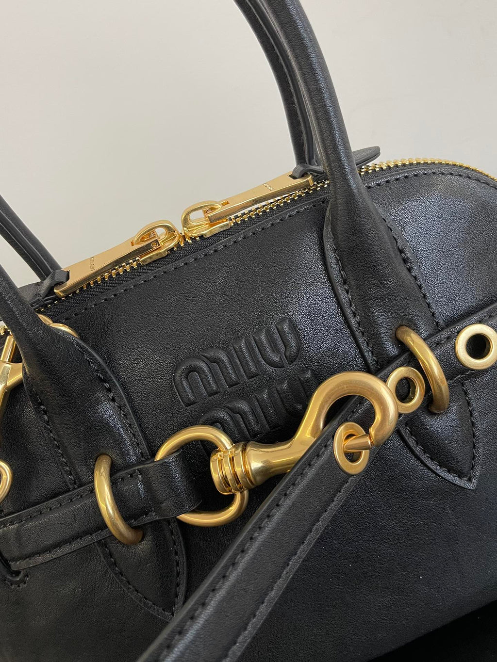 Miu Miu Aventure Mini Leather Bag – Black