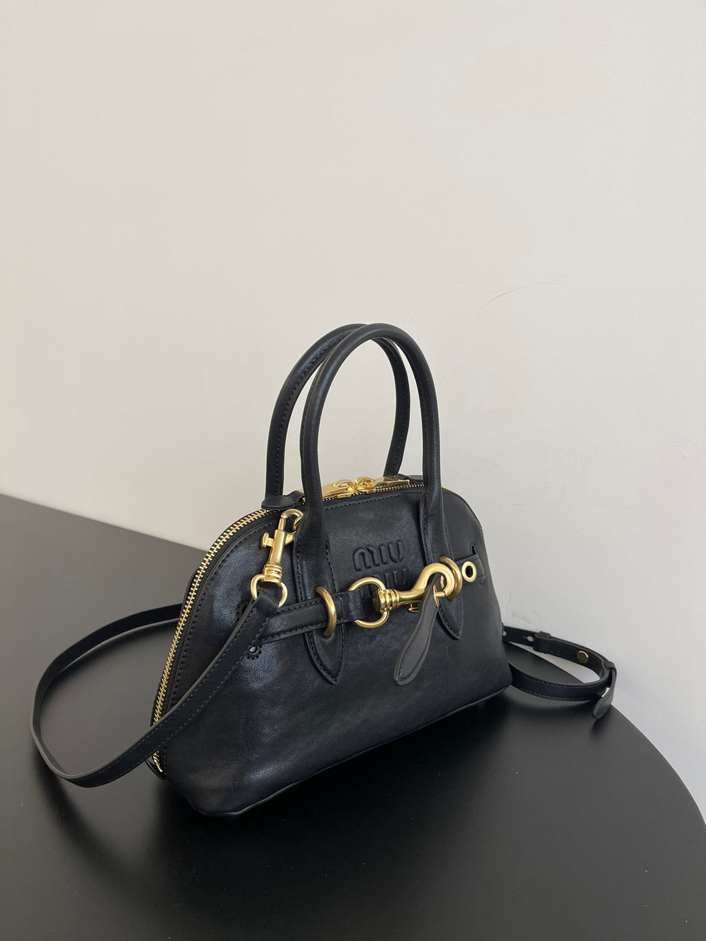 Miu Miu Aventure Mini Leather Bag – Black
